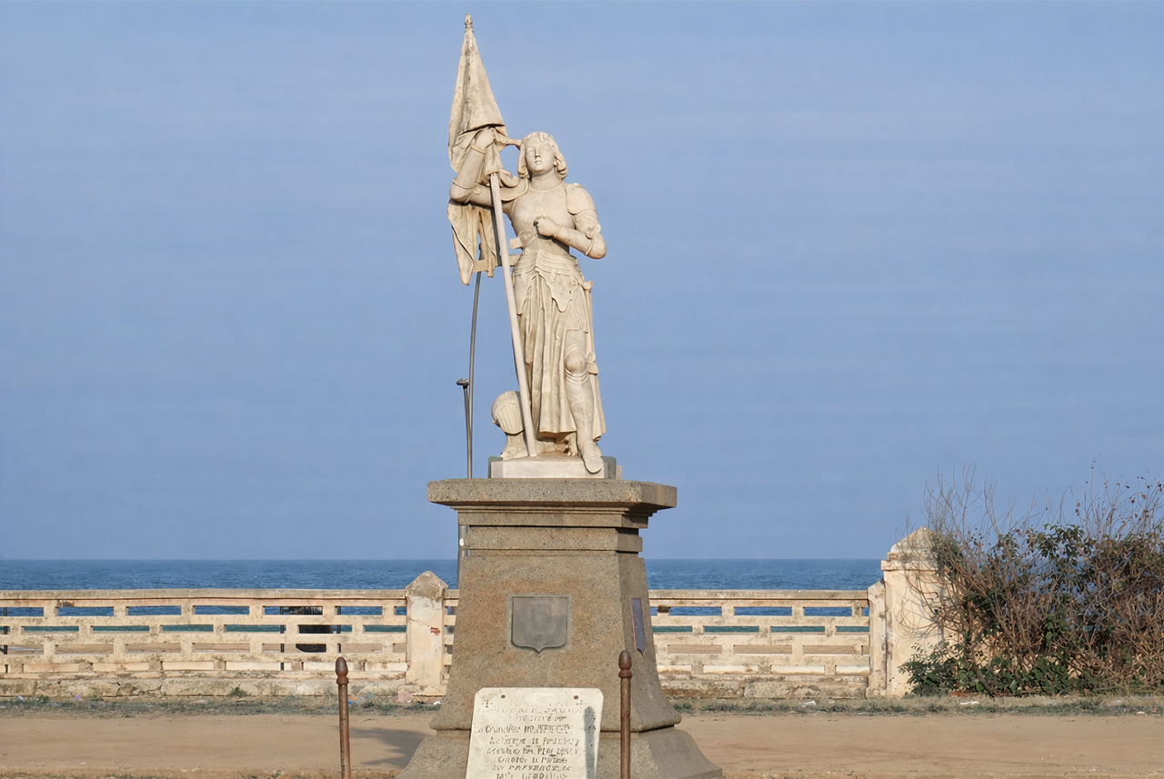 Joan of Arc Statue Pondicherry historic French heroine monument